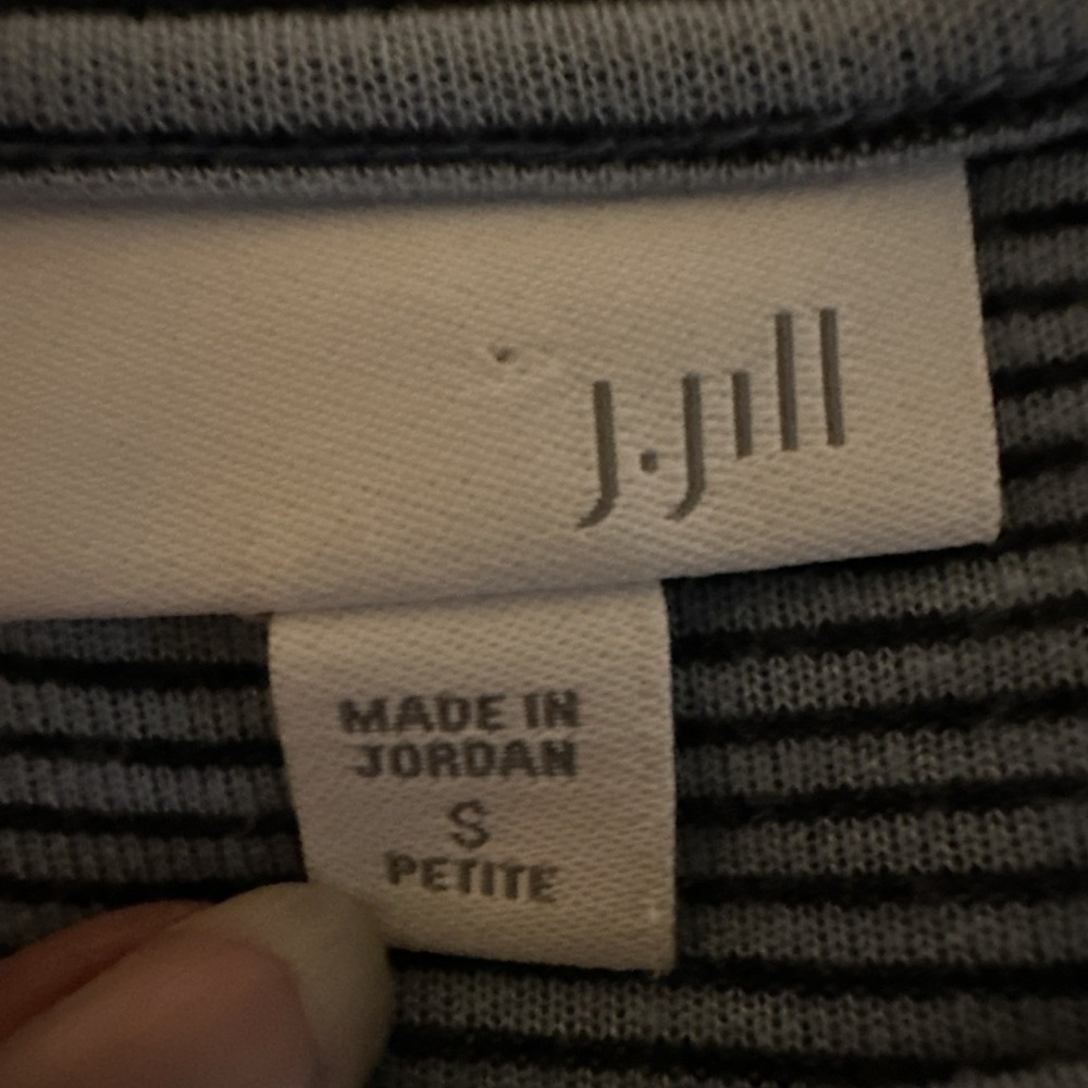J Jill long sleeve dress size S petite blue striped long sleeve rayon blend - Picture 3 of 9